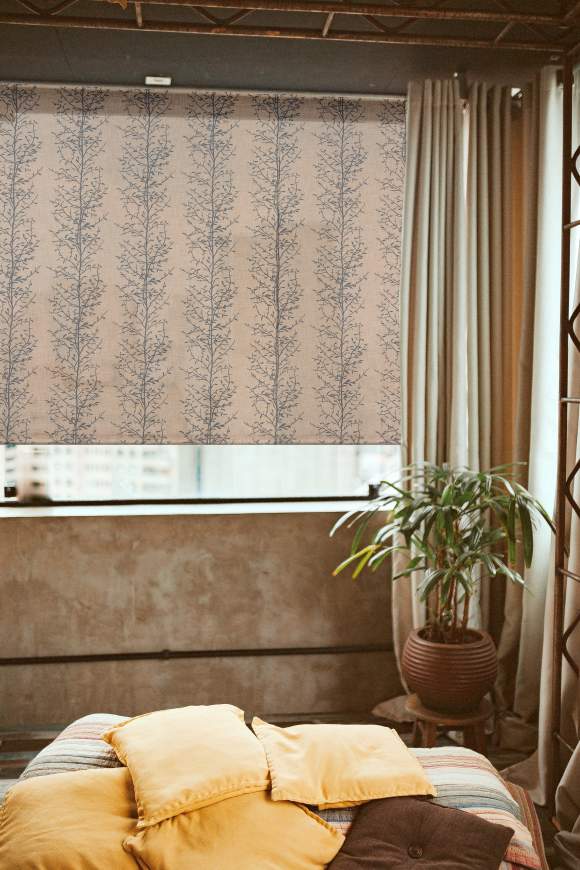 Estor estampado oasis gris traslucido leroy merlin